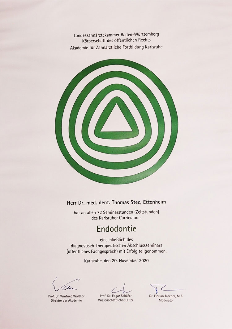 Tätigkeitsschwerpunkt >Endodontie